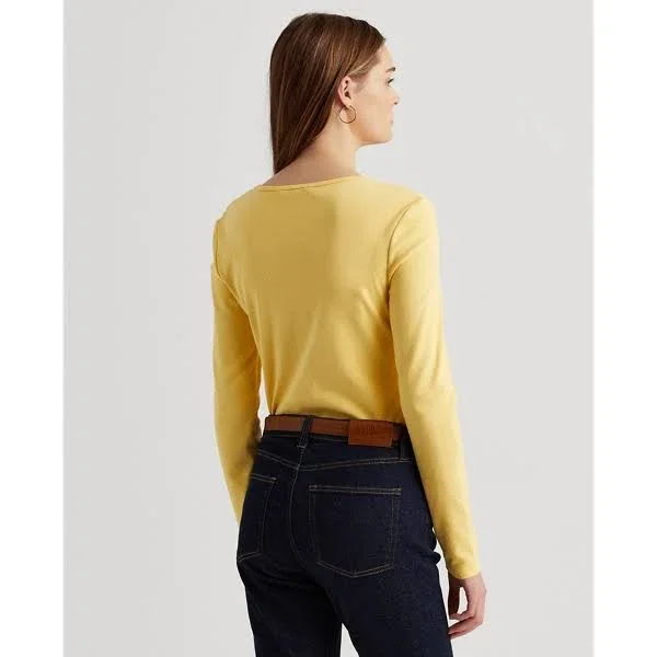 Lauren Ralph Lauren Long-Sleeve Stretch T-Shirt - Beach Yellow