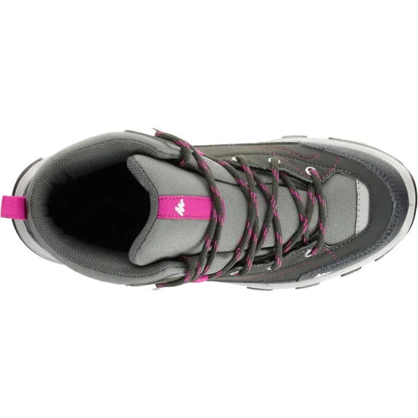 Quechua Kid's Mh500, High-Top Waterproof Hiking Shoes in Iced Coffee, Size 13C