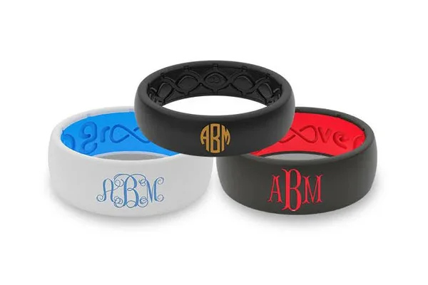 Groove Life Men's Monogram Text Silicone Ring