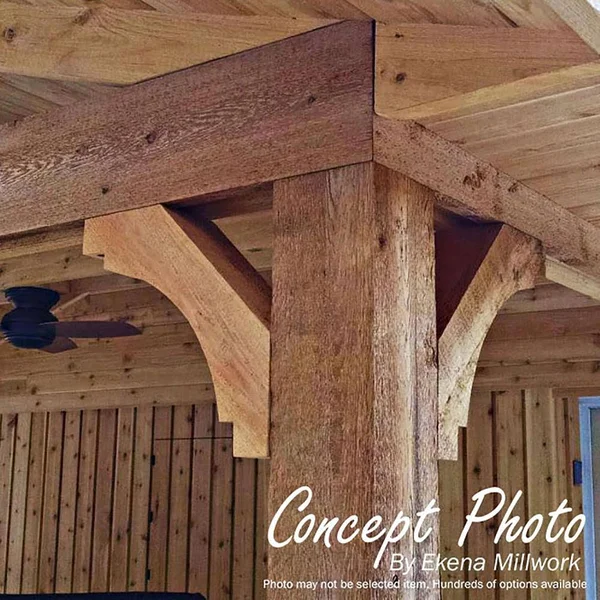 6x22W x 16x22D x 28x22H Balboa Rough Sawn Brace, Western Red Cedar