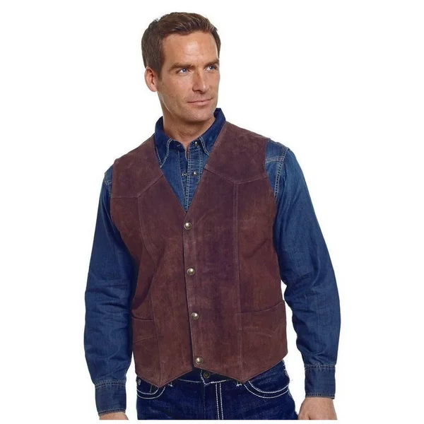 Cripple Creek Western Vest Mens Suede Buttons ML3061T Black