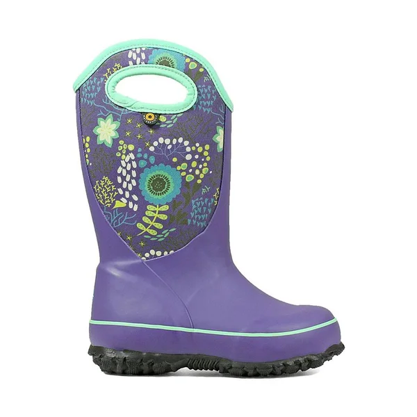 Bogs Slushie Reef $65.00 Boy's Insulated Waterproof Rain Boots Purple Multi 2 Big Kid
