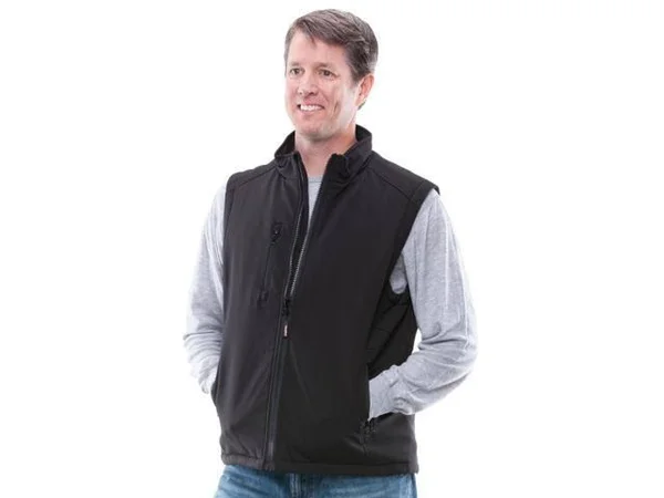 Refrigiwear Men's Warm Insulated Softshell Vest with Micro-Fleece Lining (Black, Medium)