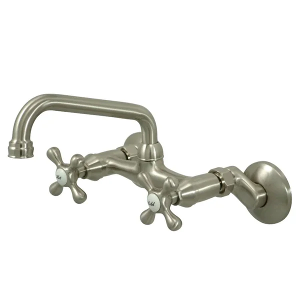 Kingston Brass Ks213sb Magellan 6x22 Adjustable Center Wall Mount Kitchen Faucet - Brushed Brass