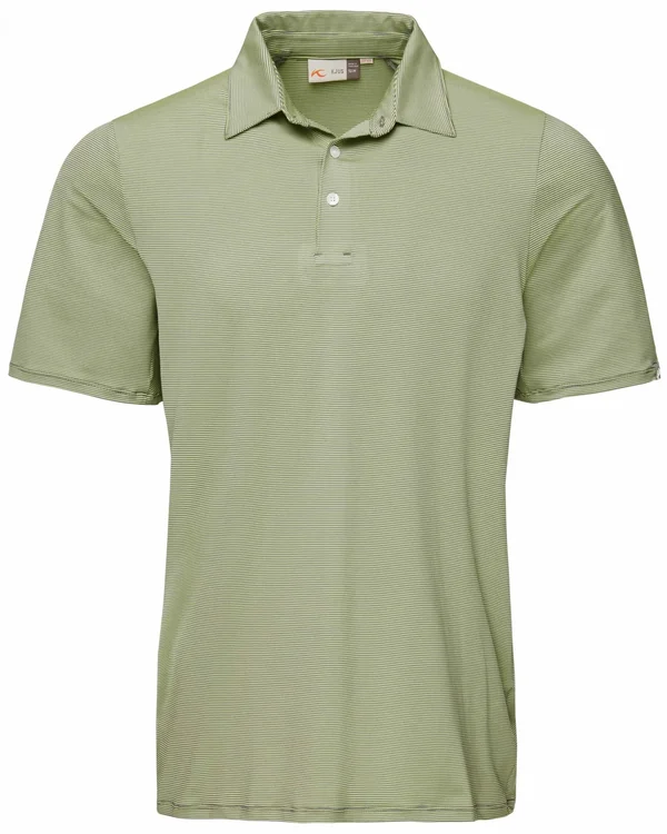 KJUS Men's Soren Polo Short Sleeve Shirt (2019) for Adults - Steel Grey/Green Glow