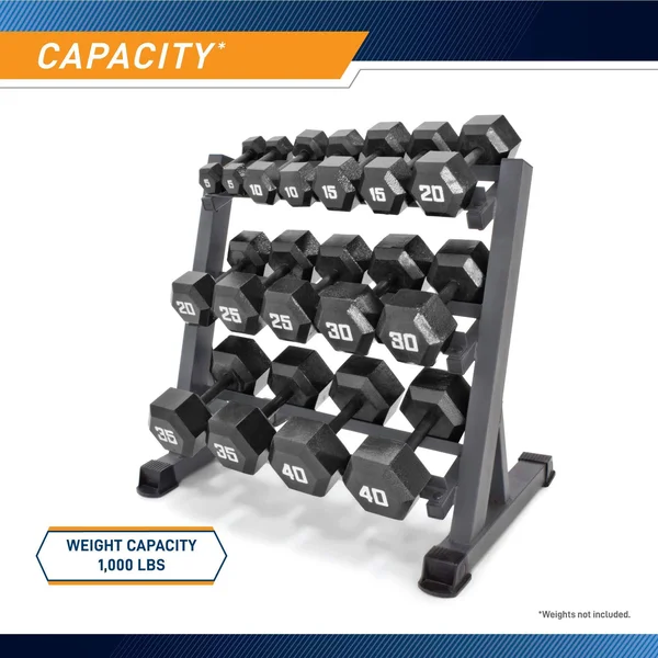 Marcy 3-Tier Dumbbell Rack Multilevel Weight Storage Organizer for Home Gym