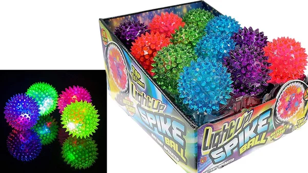 Ja-Ru Light Up Spike Rubber Ball (Pack of 24 with Display Box) and 1 Collectable