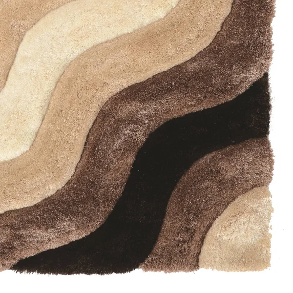 Linon Links Wave Shag Rug, Brown, 8x10 ft