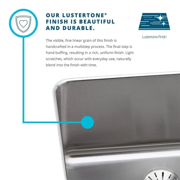 Elkay Lustertone ELUH16FB Single Bowl Undermount Stainless Steel Sink
