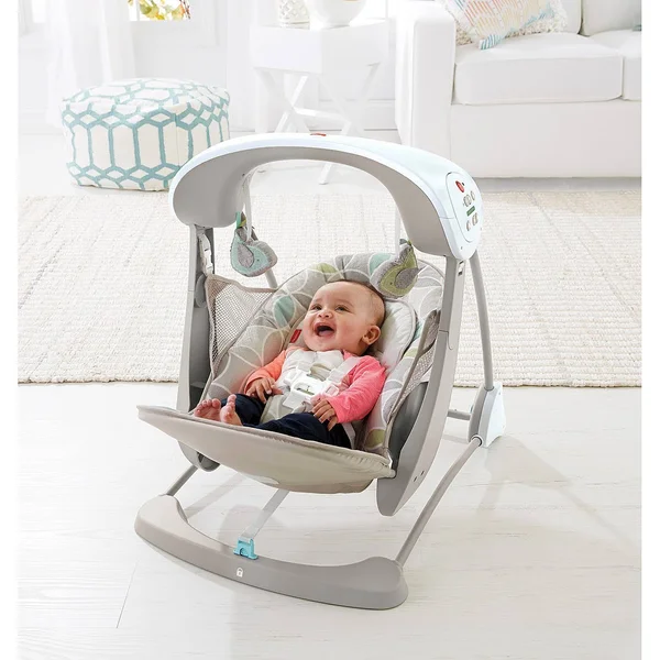 Fisher-Price Deluxe Take-Along Swing & Seat - White/Tan
