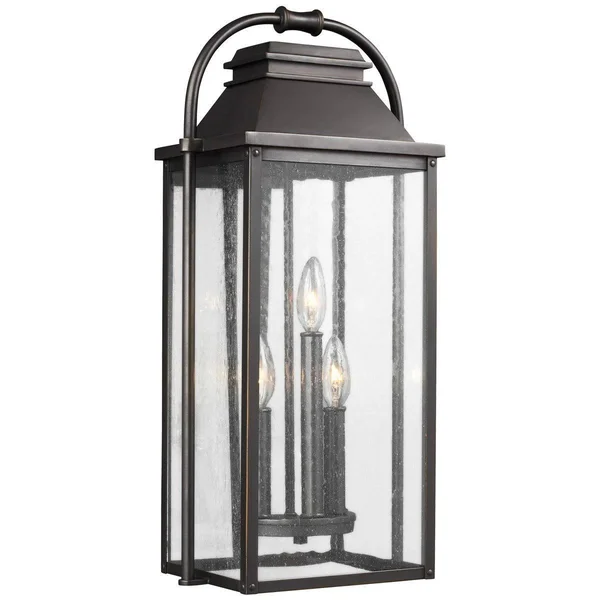 Feiss OL13200PBS Painted Brushed Steel Wellsworth 3 Light Outdoor Wall Lantern