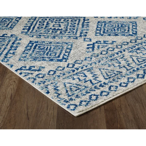 Porch & den Spirited Modern Moroccan Trellis Area Rug - 9& x 12& - Ivory/Grey
