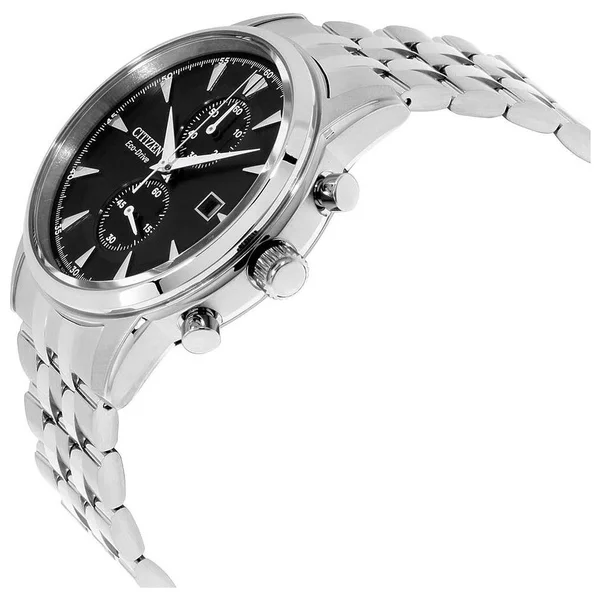 Citizen Men's Eco-Drive Corso Stainless Steel Black Dial Watch CA7000-55E