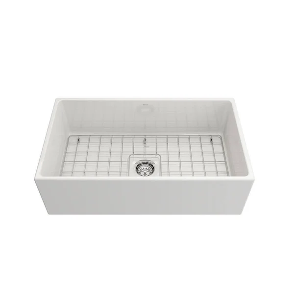 BOCCHI Farmhouse Contempo 33x22 Apron Front Fireclay Single Bowl Kitchen Sink - Sapphire Blue