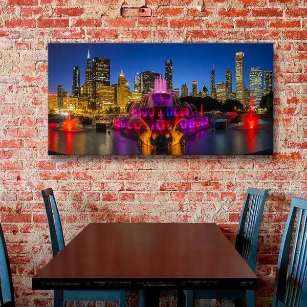 Brushstone Chicago Skyline and Buckingham Fountain Wall Art