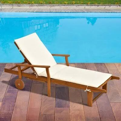 Aahana Relaxing Reclining Chaise Lounge with Cushion and Table Gracie Oaks