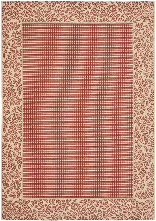 Safavieh Courtyard CY0727-3707 7&10x22 x 7&10x22 Square Red - Natural Area Rug