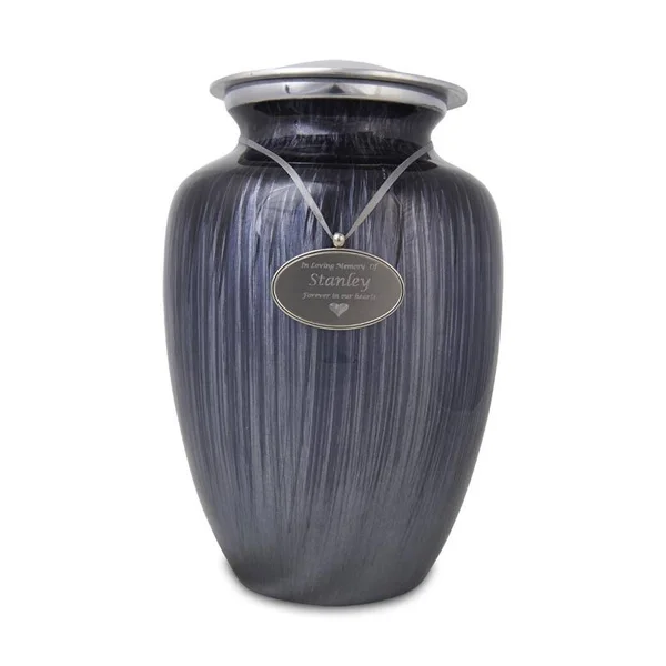 Oneworld Memorials Metal Alloy Memorial Urn for Adults - Extra Large 280 Pounds - Grey Blue - Engraving Sold Separately - Size: X