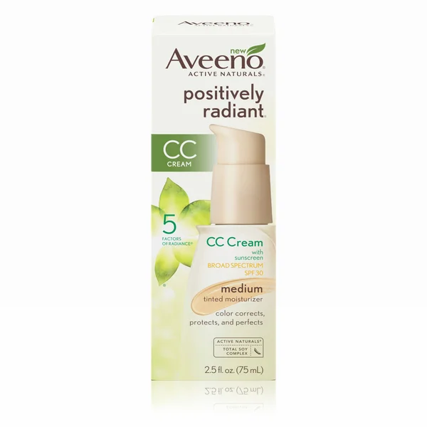 Aveeno Positively Radiant Cc Cream Broad Spectrum SPF 30 Medium, 2.5 Oz