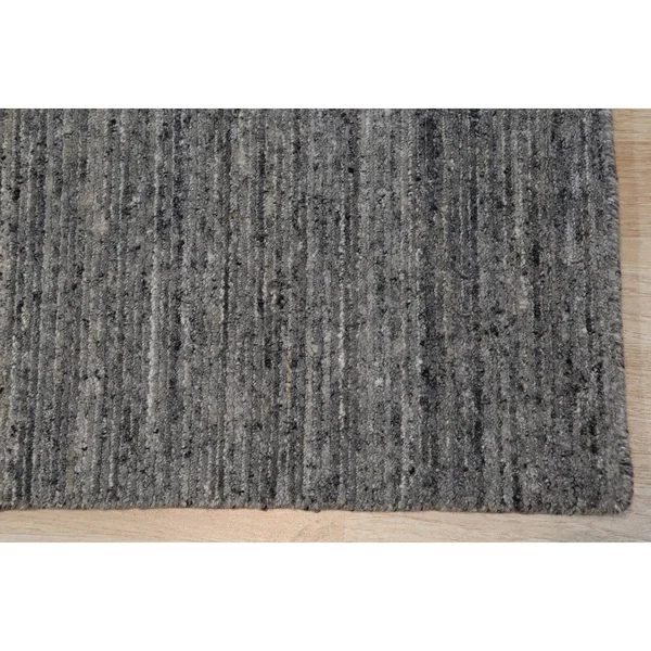 EORC Handmade Wool Dark Grey Contemporary Transitional Rome Rug - 5' x 7'