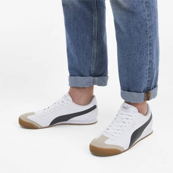 Puma Turino Men's Sneakers, White/Black/Gum, 11.5