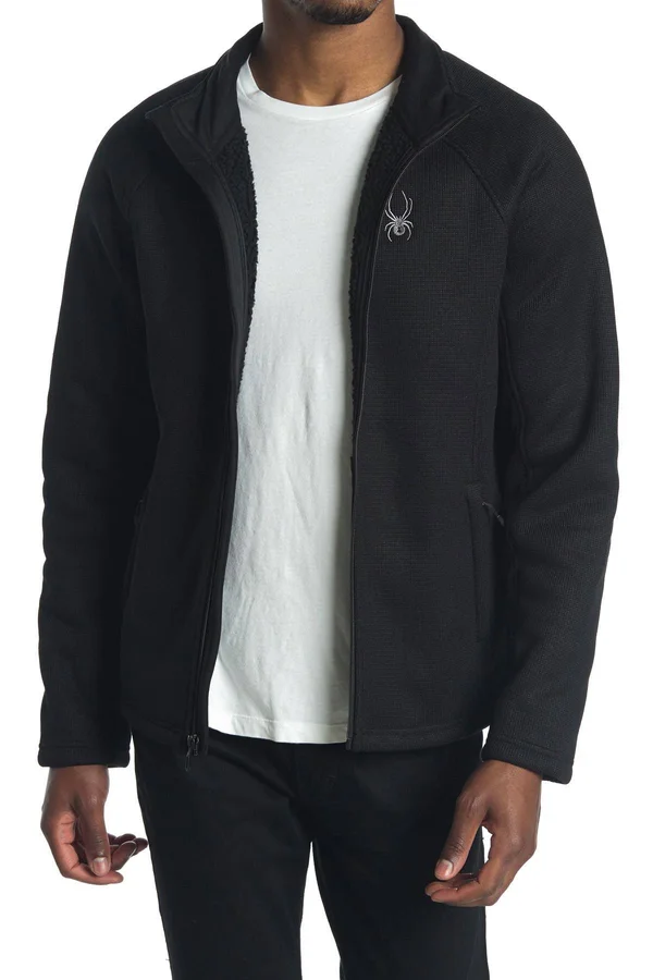Spyder Mens Stellar Full Zip Jacket, M, Black