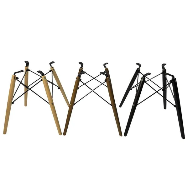 Eiffel Chair - Wooden Legs - yellow-pp, Dark Walnut