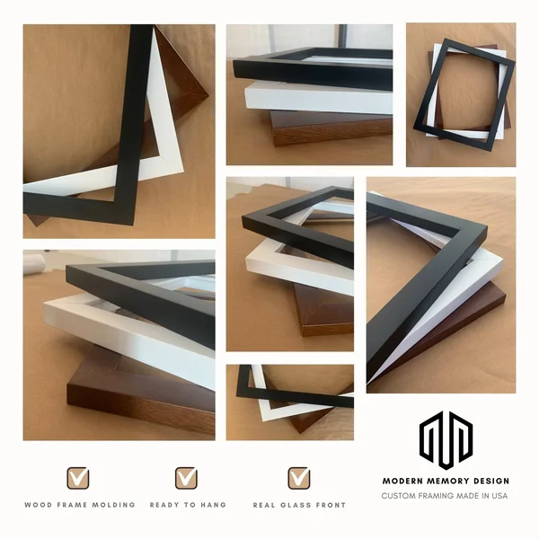 38X21 Picture Frames Brown Wood 38X21 Frame 38 x 21 Wooden Frames White
