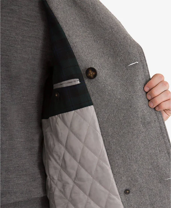 Lauren Ralph Lauren Luke Wool-Blend Classic-Fit Peacoat - Medium Grey