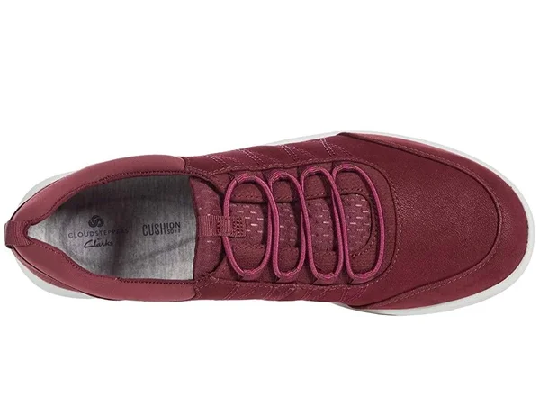 Clarks Adella Holly Women's Shoes Burgundy Textile : 7.5 B