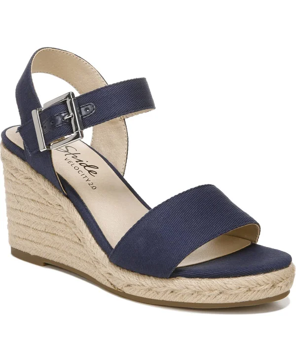LifeStride Tango 2 Women's Espadrille Wedge Sandals - Size: 8.5 Wide, Blue