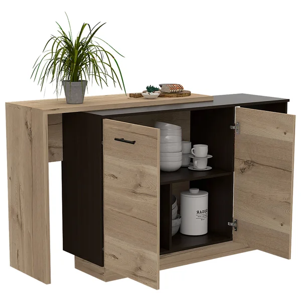 FM Furniture Aspen Kitchen Island Black Wengue