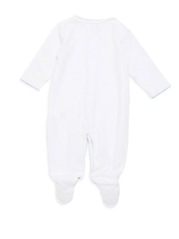 Kissy Kissy White/Blue New Kissy Dots Print Footie