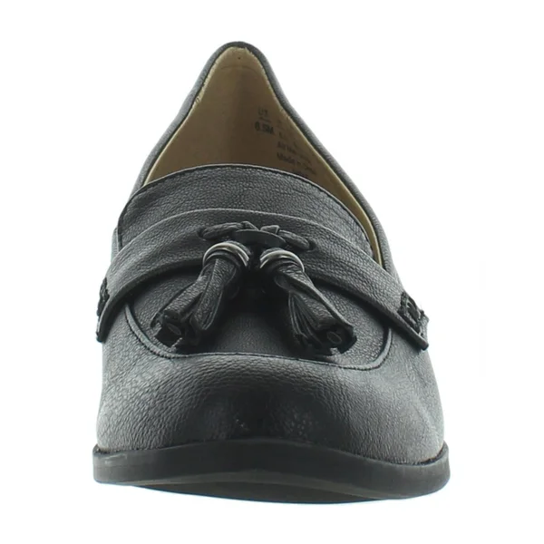 Nina Womens Slip on Menswear Penny Loafers - 9.5, Black Tumbled
