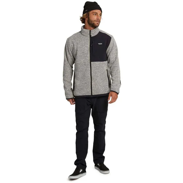 Burton Men's Hayrider Sweater Full-Zip Fleece - Gray Heather, L