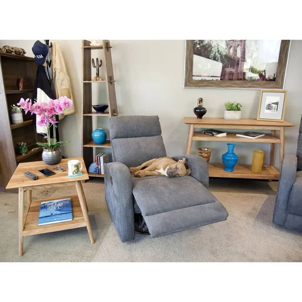 Solid Acacia Console Table with 2 Shelves - Natural