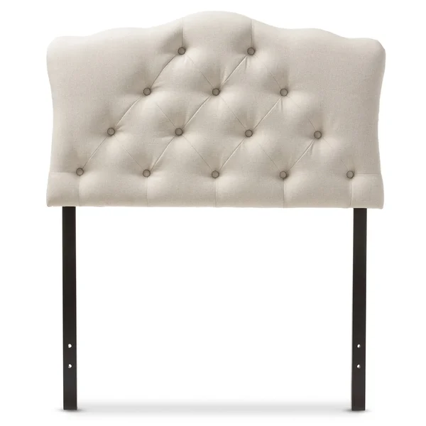 Baxton Studio Rita Modern Tufted Scalloped Headboard, Light Beige, Full