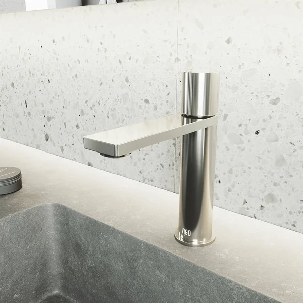Vigo Halsey Single Hole Single-Handle Bathroom Faucet in Brushed Nickel