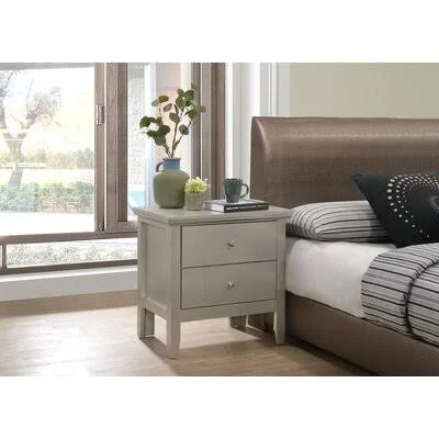 Nipper 2 - Drawer Nightstand Red Barrel Studio Color: Silver Champagne
