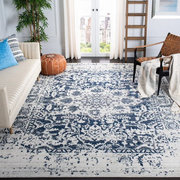Safavieh Madison Rug Collection MAD603K - Turquoise, Ivory - 2&-3x22 x 20&