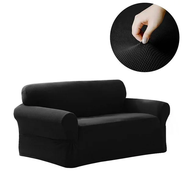 Pixel Stretch 1 Piece Loveseat Furniture Cover Slipcover - Size: 34 inchh x 38 inchd x 58-73 inchw