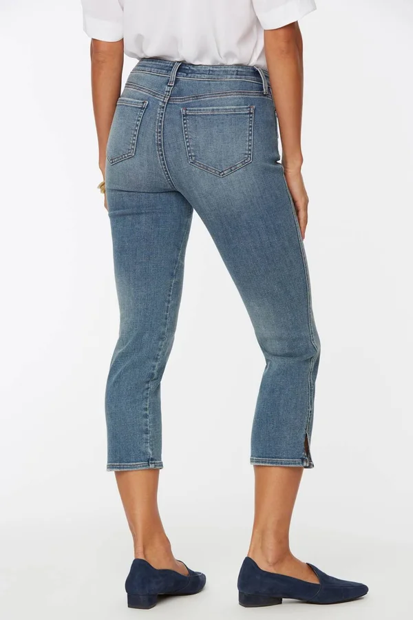 Nydj Petite Size Chloe Double Needle Slit-Hem Capri Jeans - 6p