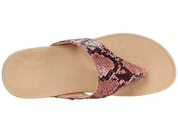 Vionic Pacific Naples - Women's Platform Sandal Pink Snake - 9 Medium
