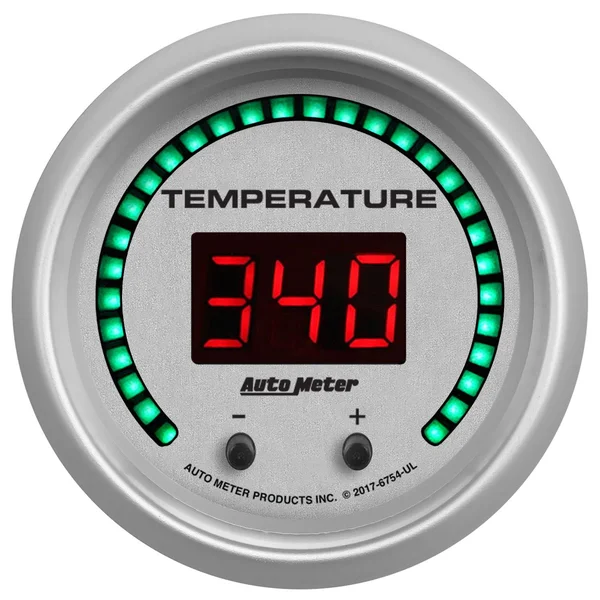 Autometer 6754-UL Ultra-Lite Elite Digital Two Channel Fluid Temp Gauge