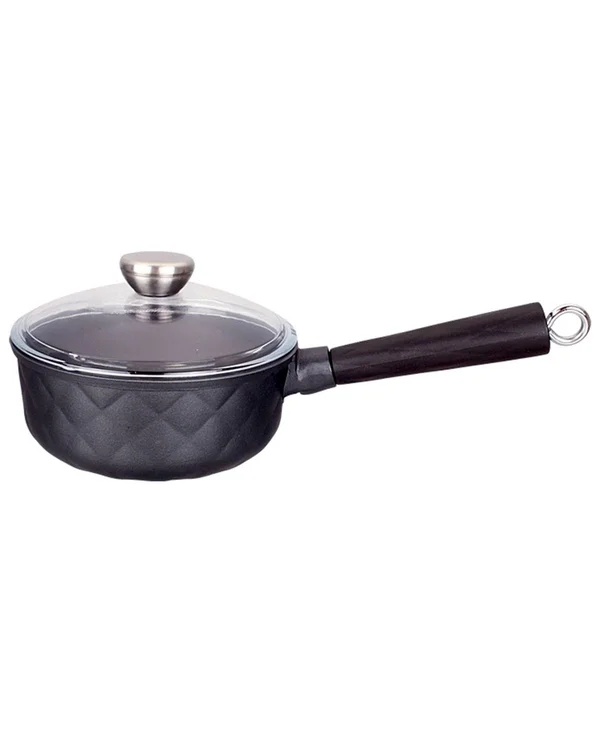 7.9 inch Aluminum Greblon C2 Non-Stick Heat Resistant Coating Full Induction Low Saute Pan with Glass Lid