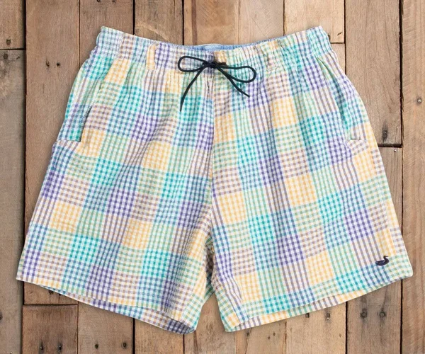 Southern Marsh Dockside Swim Trunk-Gingham Red/Blue XL Mens Swim