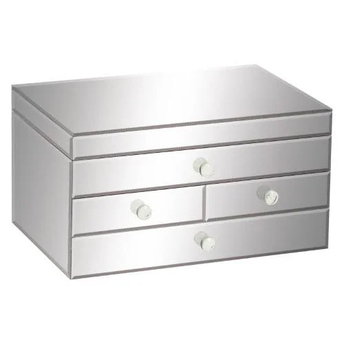 Benzara Prestigious Styled Wood Mirror Jewelry Box