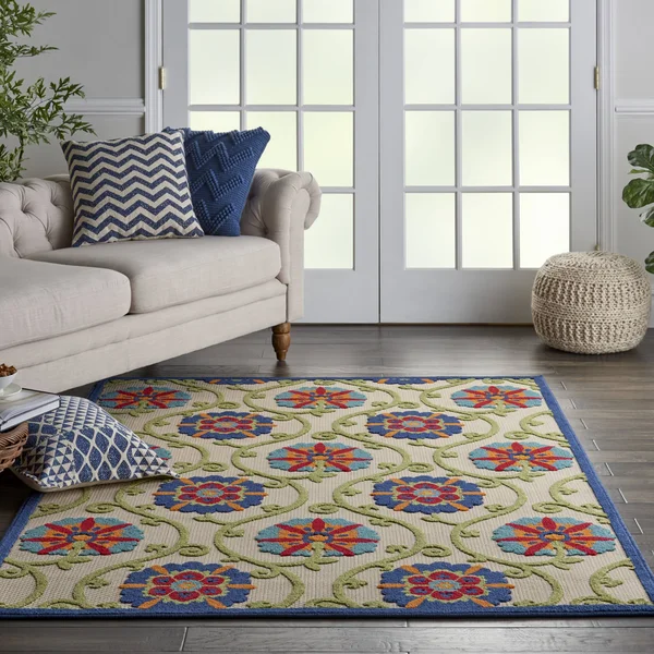 Nourison Aloha Area Rug, Blue/Multicolor, 2&3x22 x 8&
