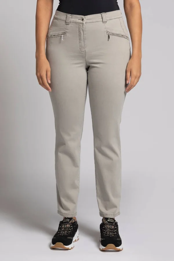 Plus Size Straight Fit - Woman, Beige, Size: 16L, Cotton, Ulla Popken
