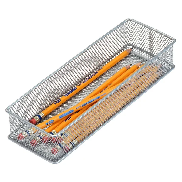 YBM Home Silver Mesh Desk Drawer Organizer Tray for Home and Office (12 - 3x6x2 inch)